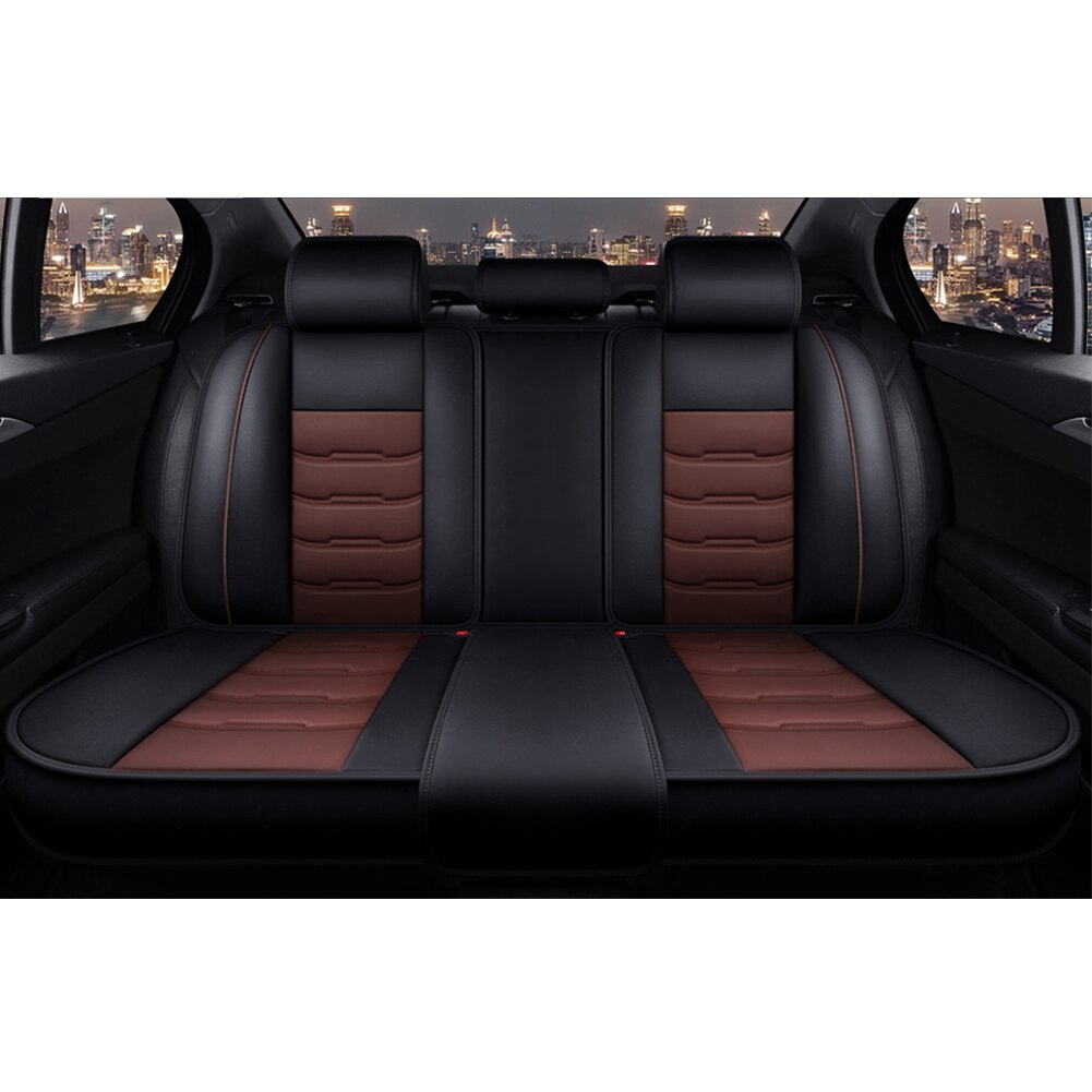 Funda de cuero para asiento de coche, accesorios para Jeep Renegade Grand Cherokee WK2 WJ 1999 2004 Compass 2007 Patriot: Rear black brown