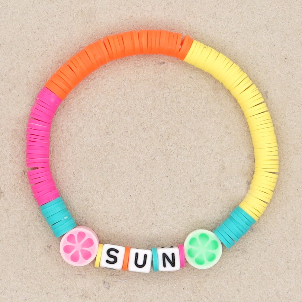 gehen2BOHO Heishi Perlen Braclets Sommer Strand Schmuck Niedlich Obst Armbinde Polymer Ton Armbänder Für Frauen knapp Pulsera