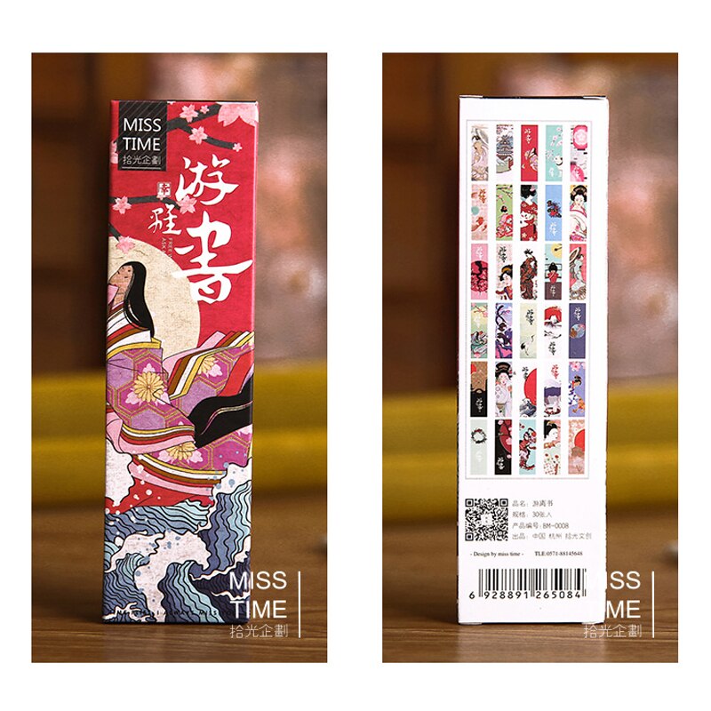 Set Of 30pcs Japanese Style Paper Bookmark Book Marks Label For Children Women Girls
