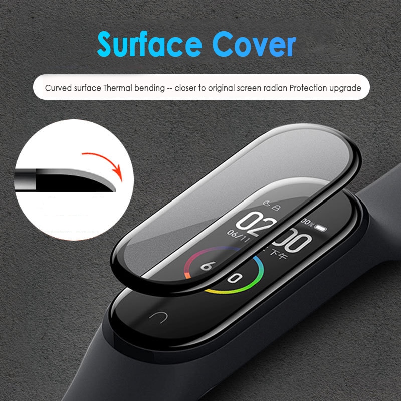 Protective Film For XiaoMi Mi Band 5 Wristband Screen Film For Protector Mi Band5 Soft Glass Scratch Prevention Screen Protector