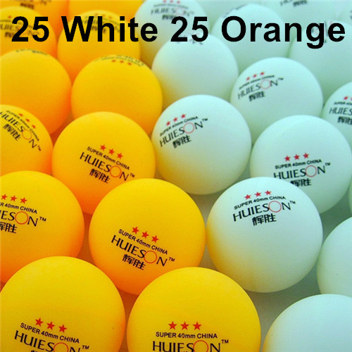 30 50 100 pièces 3 étoiles 40mm 2.9g blanc Orange balle de Ping-pong Amateur formation avancée balle balles de Tennis de Table balle de Ping-pong: 25white  25orange