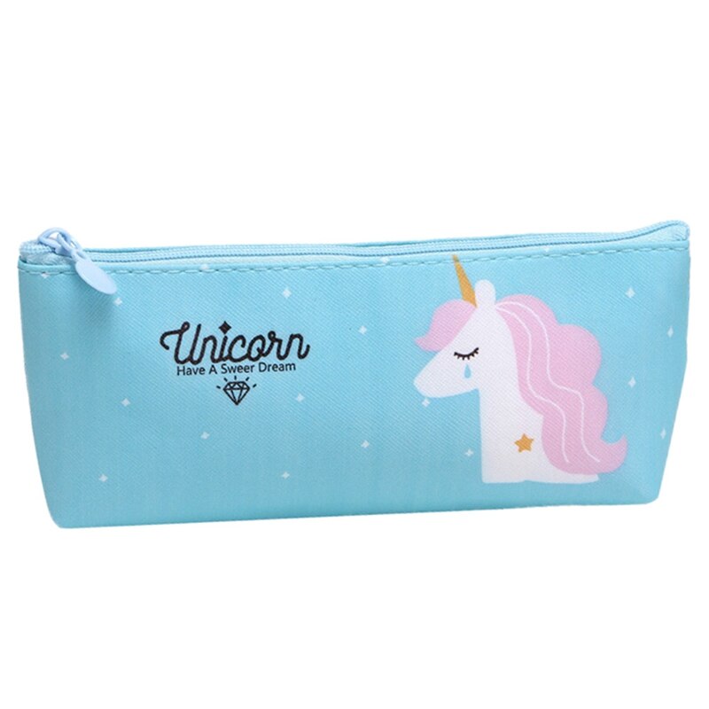 Leuke Cartoon Dier Eenhoorn Etui Kawaii Canvas Kantoor Schoolbenodigdheden Briefpapier Potlood Tas Meisje Student
