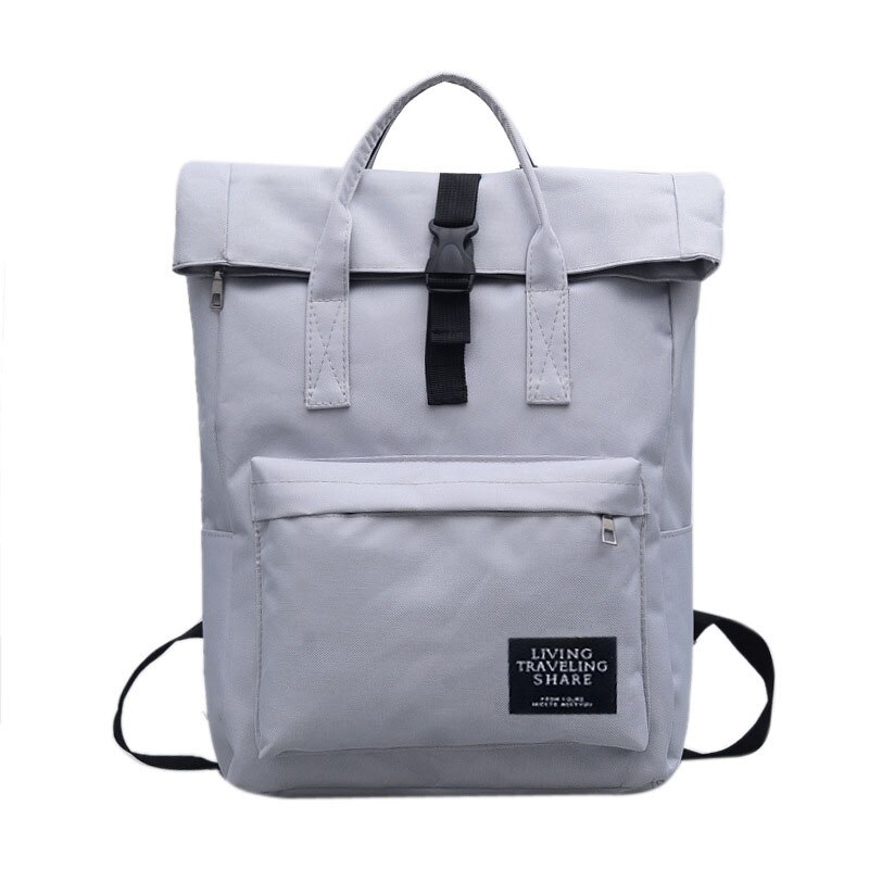 Mara's Droom Vrouwen reistas Multifunctionele canvas grote capaciteit studenten bag casual eenvoudige effen kleur Vrouwen rugzak: E Gray