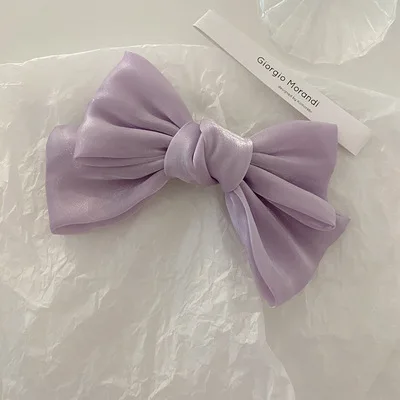 Vintage gros nœuds papillon de cheveux pinces à cheveux mignonnes Satin deux couches papillon arc épingle à cheveux fille cheveux accessoires pour femmes nœud papillon épingles à cheveux: Violet