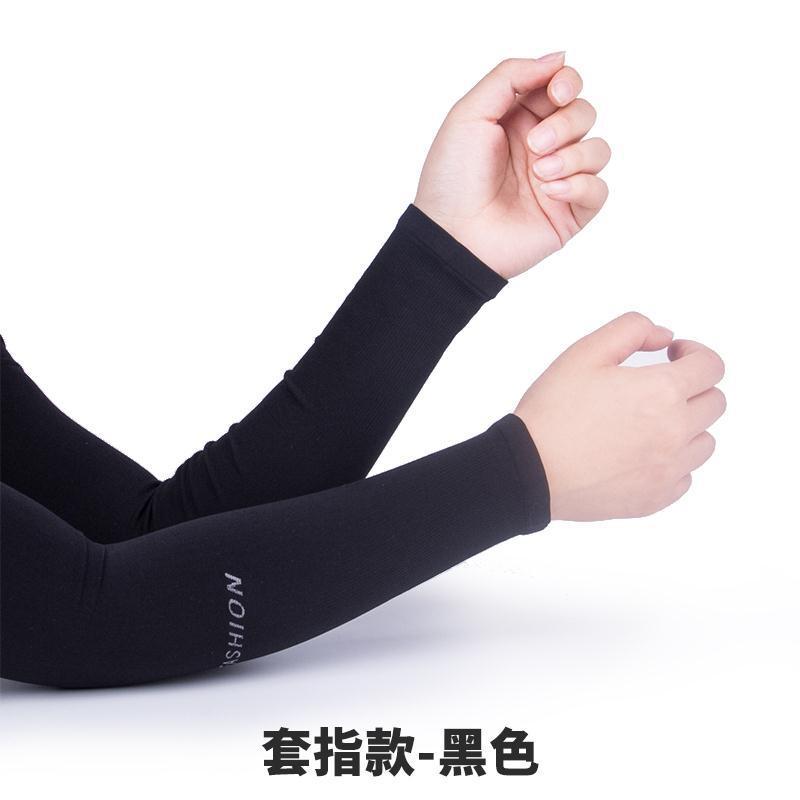 Puños de viscosa resistentes al sol para deporte al aire libre, mangas finas de mano para hombre en General, para verano: Pencil Style  Black