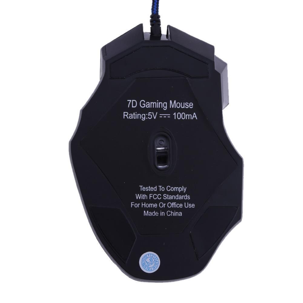 Souris d'ordinateur de joueur de 7 boutons câble d'usb réglable LED souris optique de joueur 5500DPI souris d'ordinateur de souris d'ordinateur portable de jeu filaire