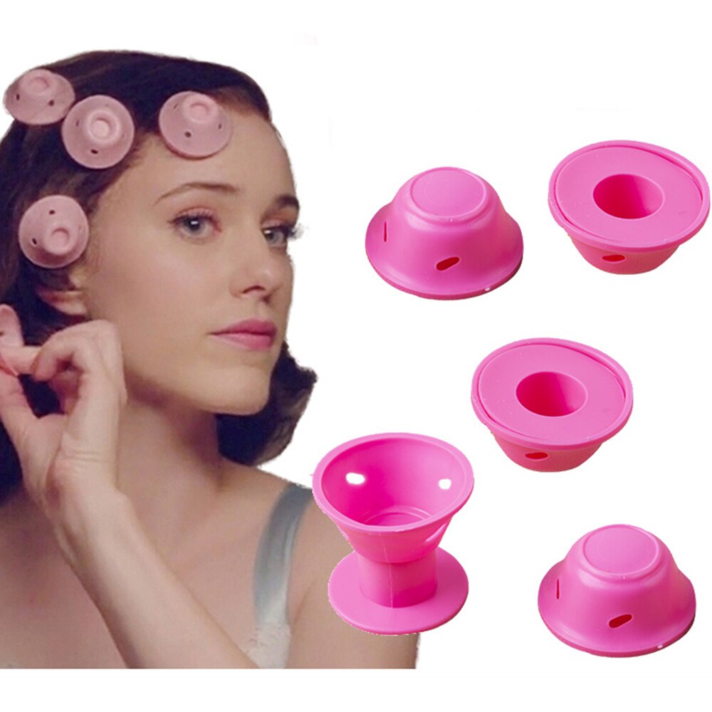 10pcs Soft Rubber Magic Hair Care Rollers Silicone Hair Curler Twist Hair No Heat No Clip Hair Curling Styling DIY Tool