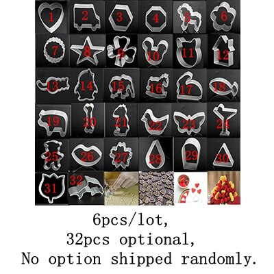 Familie bakken diverse soorten modelleren optionele mini koekjes aluminium uitstekers kerst halloween koekjesvorm: 6 stuks per verpakking