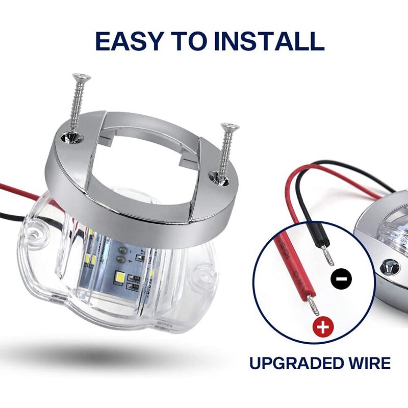 Gtbl Boot Light Led, 12V Led Boot Interieur Licht Voor Boot Deck Led Spiegel Mount Licht Perfect Voor Night Vissen (4 Stuks)