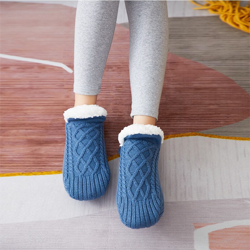 Calcetines gruesos de algodón para el hogar, medias antideslizantes para dormir, zapatos cálidos de invierno para dormitorio, para niñas, novedad: 01 / 26CM