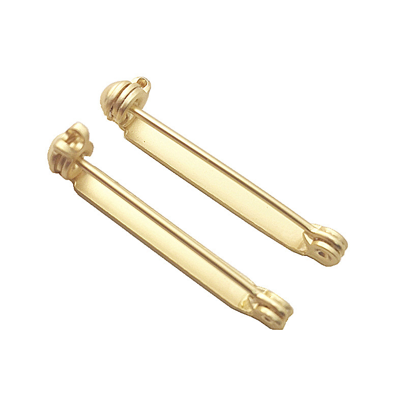 10pcs gold color Brooch Base Pins Blank Safety Lock Brooch Pin Base For DIY Jewelry Making Clothing Findings: S / Gold
