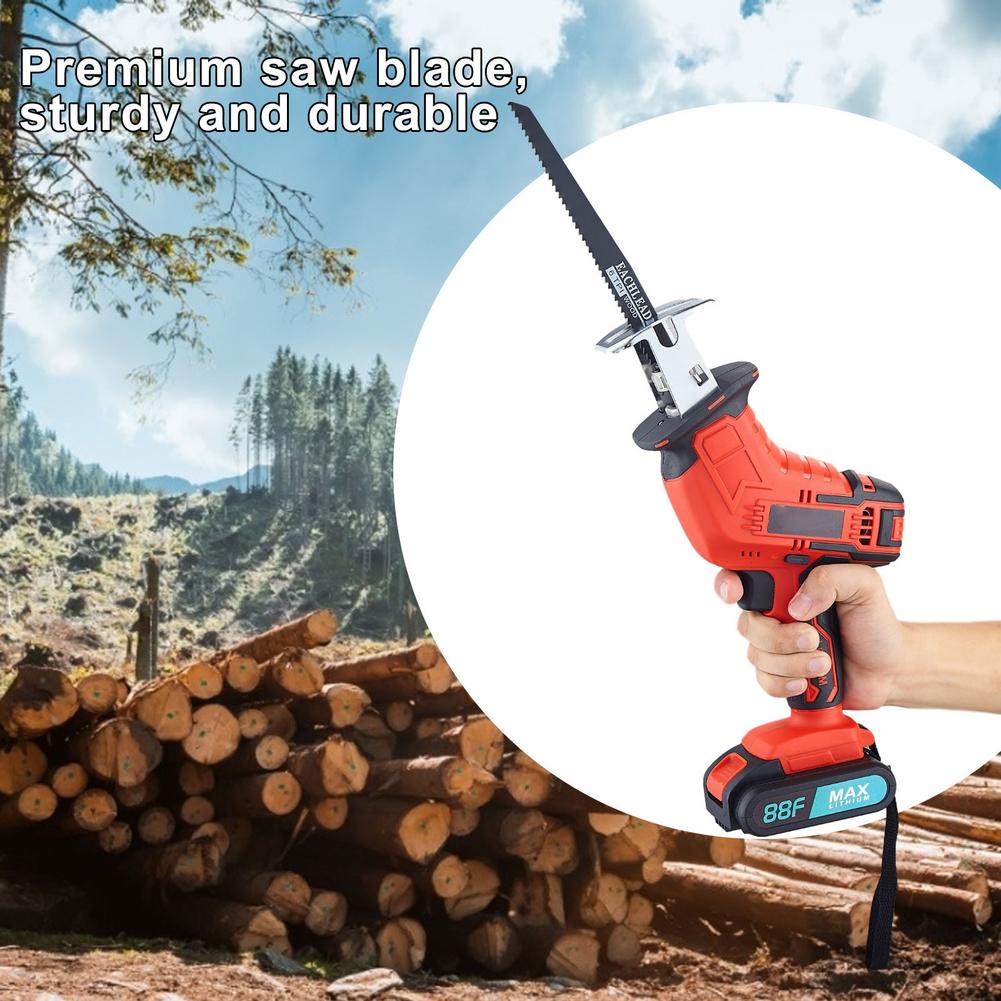 Handheld Lithium Reciprocating Saw Sabre Saw Hand Saw Woodworking Electric Saw Small Sabre Saw Free 4 Saw Blades