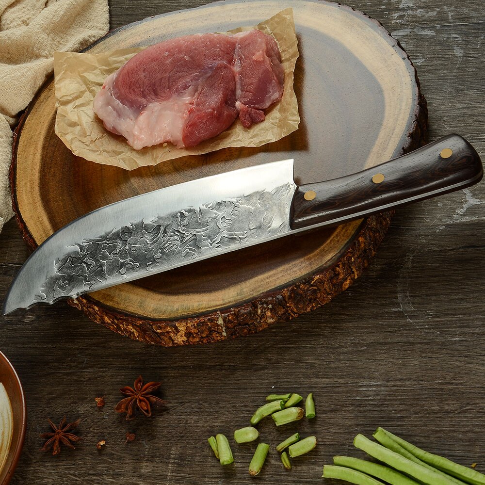 Full Tang Chef Knife Handmade Forged High-carbon Clad Steel Kitchen Knives Cleaver Filleting Slicing Butcher Cooking knife Tools