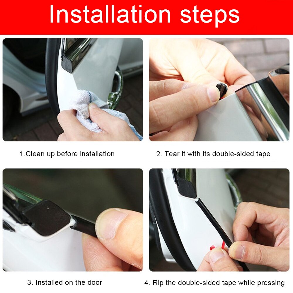 5M U Type Auto Strips Afdichting Scratch Protector Moulding Strip Bescherming Anti-Rub Deur Rand Rubber Strip Diy auto-Styling
