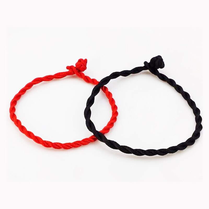 10 Pcs Rode Draad Armband Unisex Koppels Vrienden Brengen Geluk Rood Zwart Touw Armbanden Mode Handgemaakte Sieraden Armband: Mixed Color-10pcs