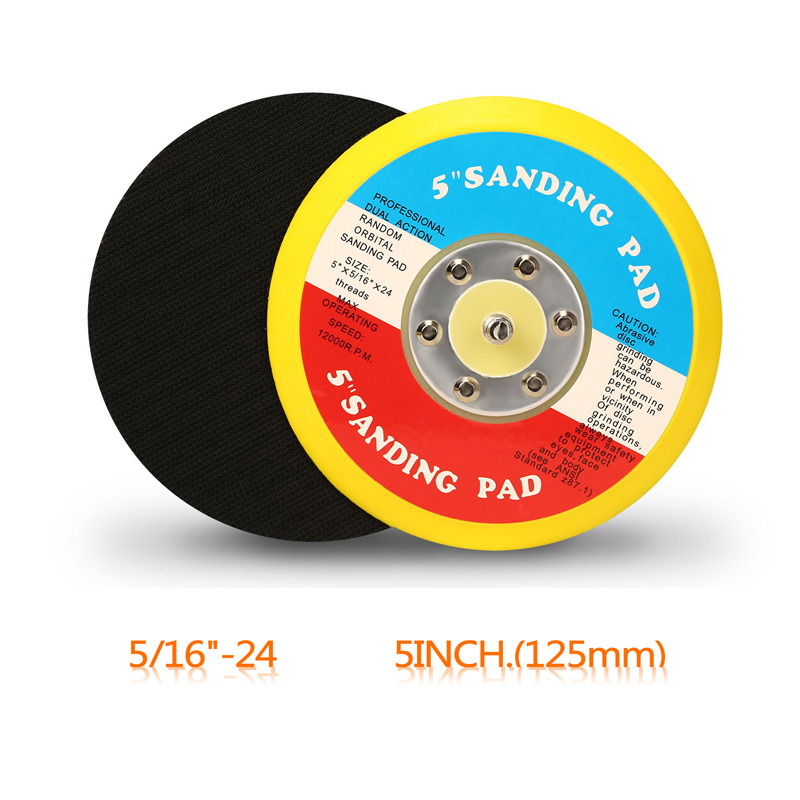Spta støtteplate pad 2 tommer /3 tommer /4 tommer /5 tommer /6 tommer krok og løkke for luftsliper bilpoleringsmaskin polering -- velg størrelse: 5 tommer 5-16