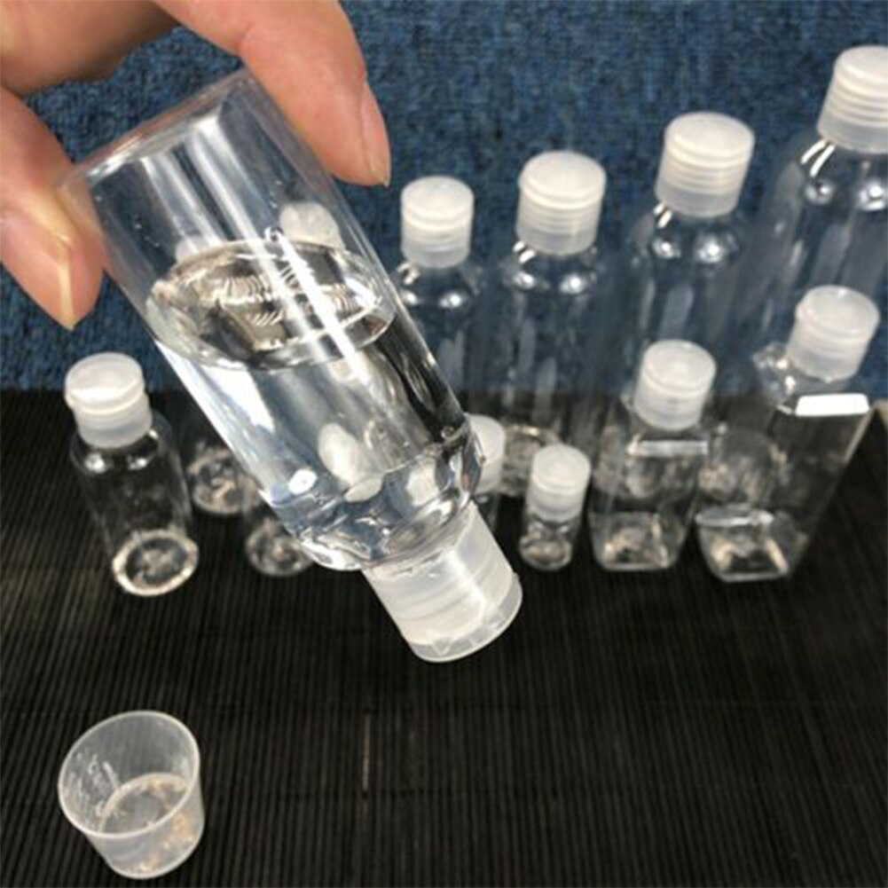 50ml/100ml genomskinliga tomma flaskor plast mini påfyllningsbar behållare tomma kosmetiska flaskor