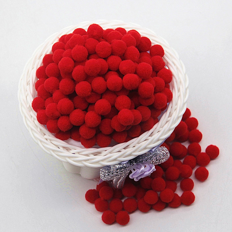 Rød pompon 8mm 10mm 15mm 20mm 30mm pom poms ponpon håndværk forsyninger diy til børn legetøjsbeklædning syning hjem bryllupsdekorationer 20g