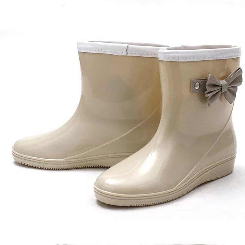 womens rain boots waterproof Low-Heeled Middle Twomen‘s low shoes women‘s rain boots women's shoes spring#G3
