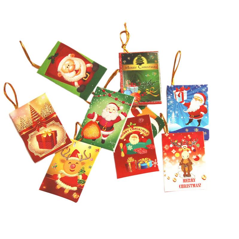 50Pcs Christmas Greeting Cards Mini Cards Wishing Cards Hanging Cards Christmas Party Decoration Random Pattern: Default Title