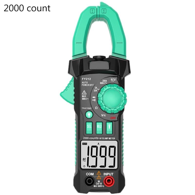 Handheld Digital Multimeter Clamp 2000/6000 Counts ACV AC / DC Automatic Scale Measurement Ammeter Pliers Tester Tool: 2000 count