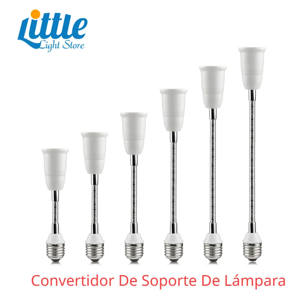 E27 Adaptador De Extensión Flexible Negro, Enchufe De Bombilla LED Convertidor De Soporte De Lámpara Portalámparas De Bombilla