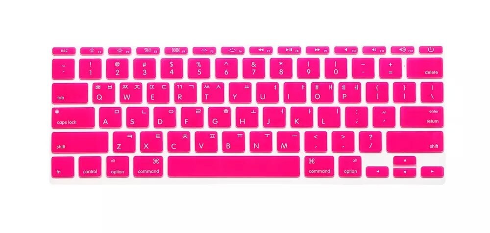 Silicone Skin Korean Keyboard Cover Protector Korea Language Keyboard Cover For Macbook Air 11" 11.6 Inch For Mac A1370 A1465: Rose