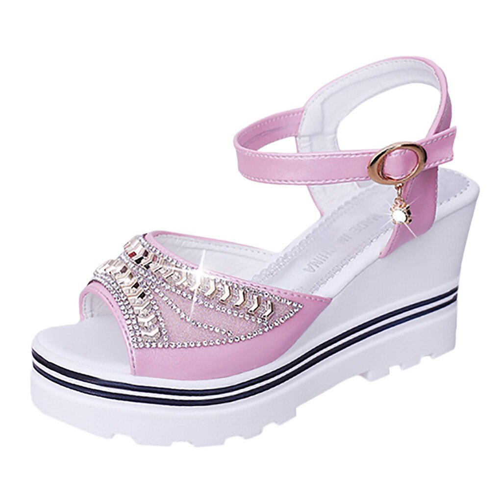SAGACE sandales femmes été croix côté Shaggy bout ouvert chaussures plates romaine Femme plate à lacets forme sandales Feminina: Pink / 39