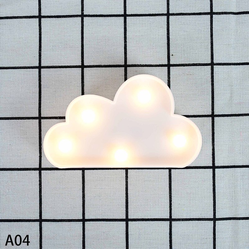 Applique murale licorne, flamand rose, Cactus, ananas, nuage, étoile, luminaire décoratif, d'anniversaire pour enfants: A04