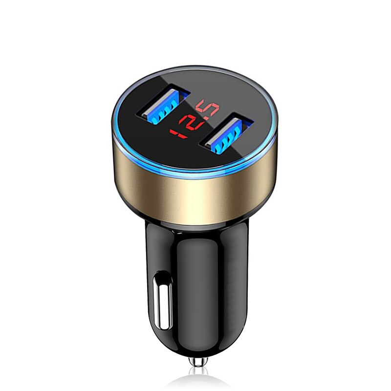 mini USB Caricabatteria Da auto per xiaomi mi9 Voiture Telefono Chargeur Veloce di Ricarica con Schermo A portato 3.1A doppio USB Caricatore Del Telefono in auto: oro