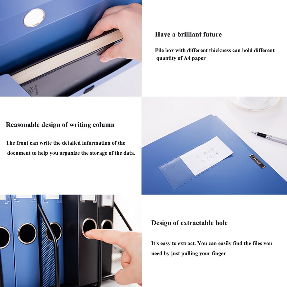 Deli 5603 file box A4 file folder documents storage bag storage box label box