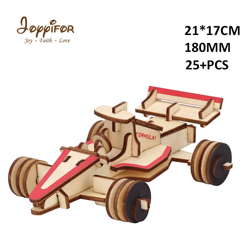 3D personality Wooden three-dimensiona Sports car, racing carDIY simulation model children's educational toys