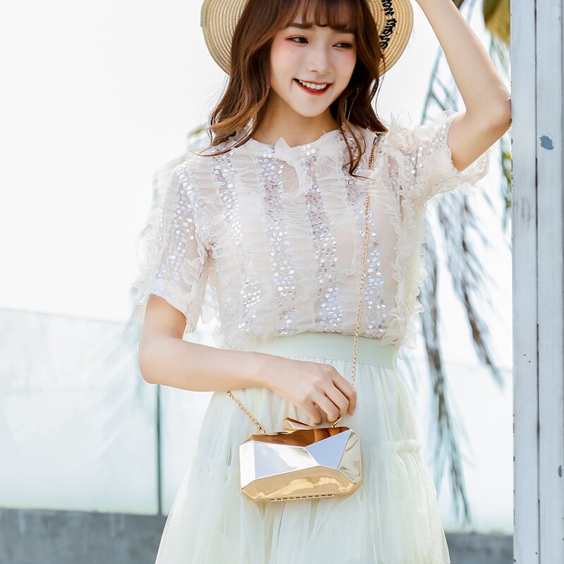 Kultainen laukku naisten iltajuhlalaukut luksuskäsilaukut naisten laukut ketju olkalaukku bolsa feminina