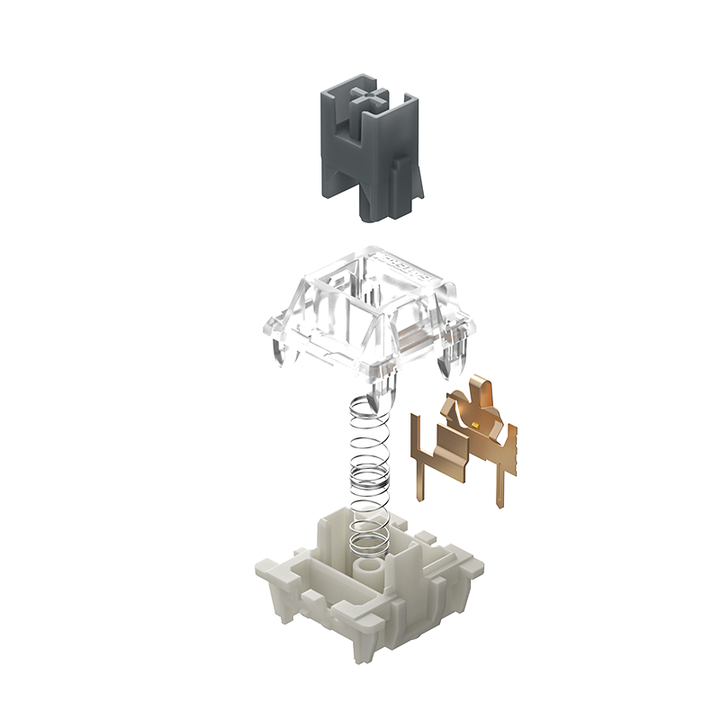 Original Gateron Silver Pro Switch Mechanical Keyboard Linear Feel 45g 3 Pins Factory Pre-lubricate Dual Spring PC Game