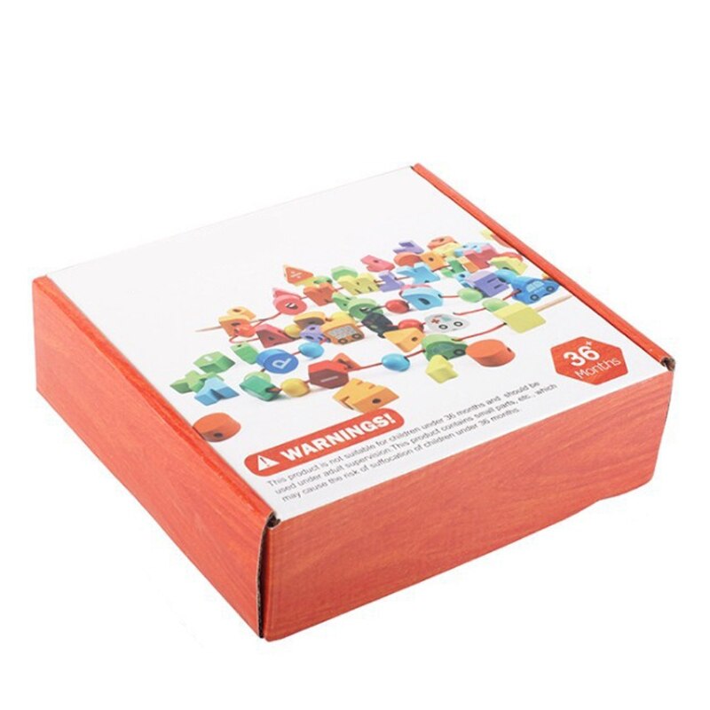 Holz Schnürung Perlen Spielzeug Threading Spielzeug für Baby Hand-Auf Fähigkeit Training w/Verkehrs Blöcke Eltern-kind-interaktion Spielzeug