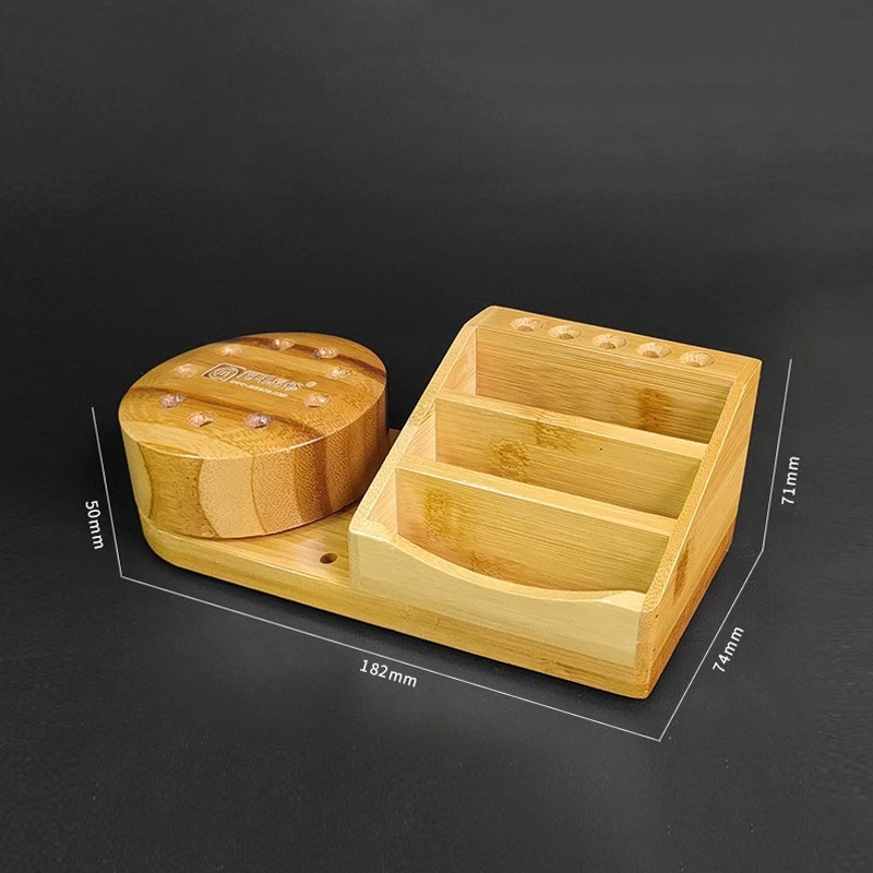 AMAOE Wooden Storage Box M62 360° Rotating Screwdriver Tweezer Organizing Holder Mobile Phone Maintenance Tool Accessories Box