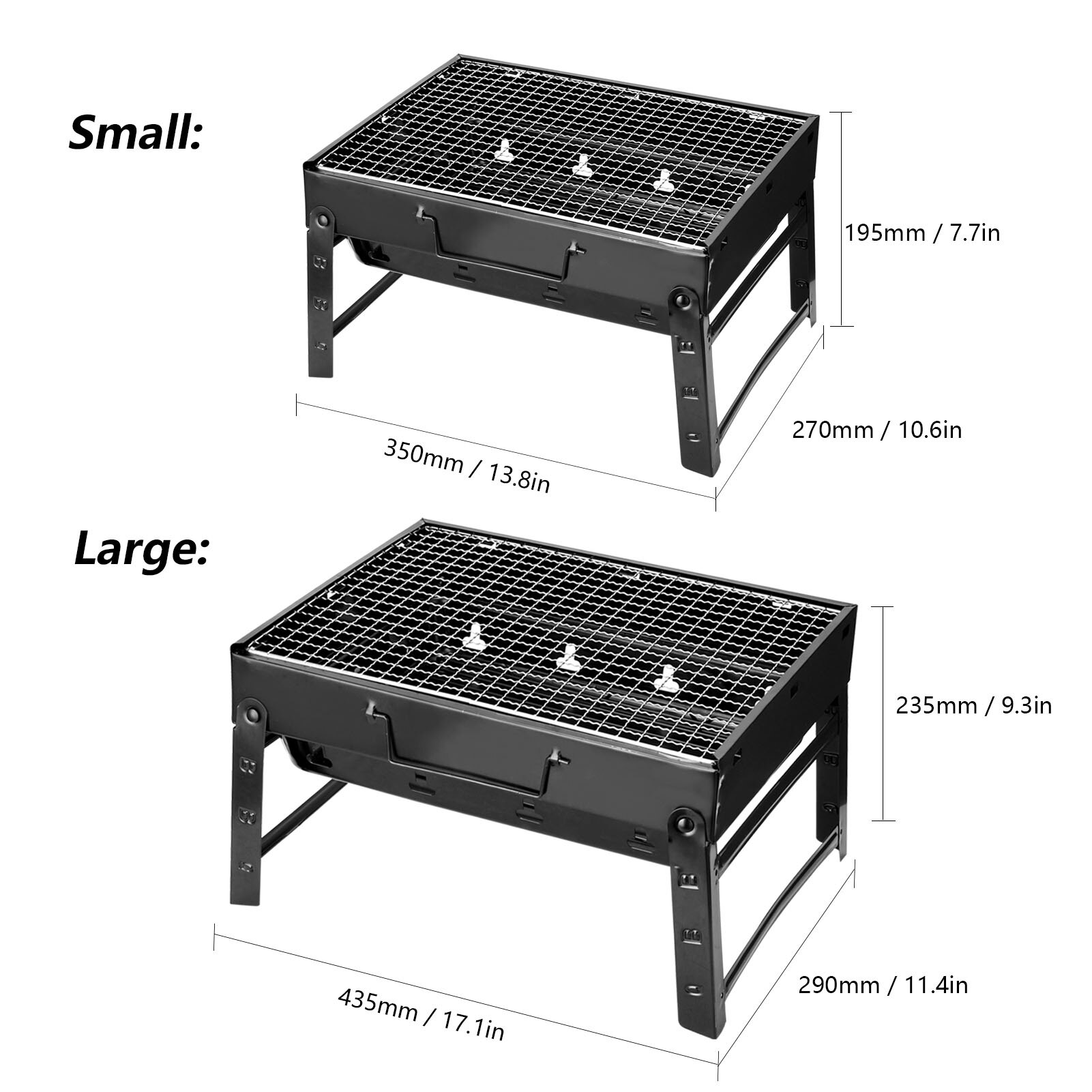 Thickened BBQ Portable Barbecue Oven Folding Home Grill Outdoor Black Steel Furnaces Outdoor Compact Grill Cooker