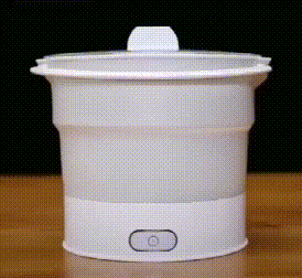 Olla plegable portátil de silicona de grado alimenticio olla eléctrica hervidor de agua contenedor de alimentos calentado caja de almuerzo olla