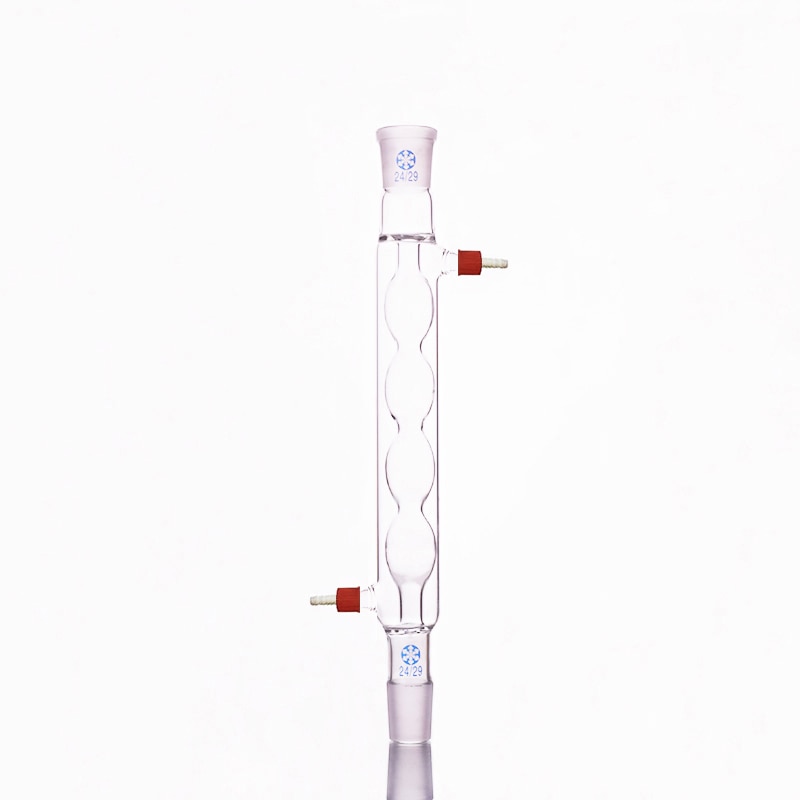 Allihn condensor 500mm 24/29, Condensatie lengte 500mm, Condensor Allihn met bulbed binnenband, verwijderbare kleine nozzle gezamenlijke