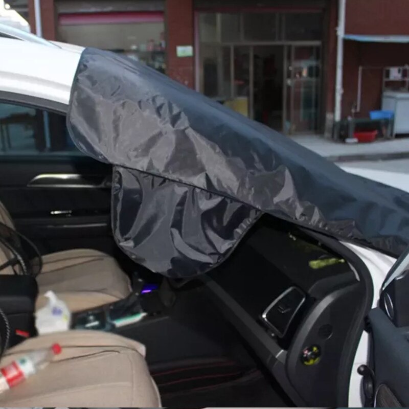 Car Snow Protect Cover Magnetic Windshield Ice Sun Frost Protector Tarp Sun Shield Black silver Color Version