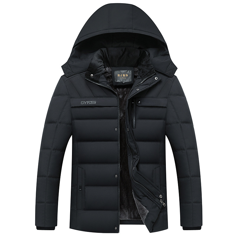 Casacos Casacos de lã do Homem 2019 Homens Jaqueta de Inverno Quente Engrossar Homens Quentes Parkas Casaco Com Capuz Zipper Casaco Masculino Chapéu destacável