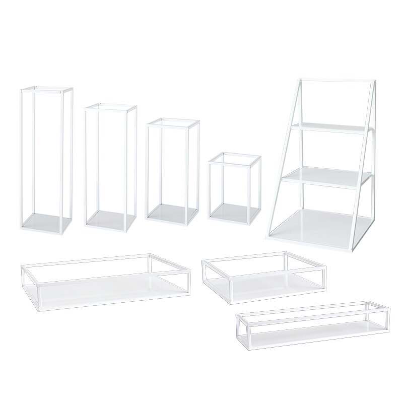 SWEETGO Geometry storage racks geometry tray 1 piece store case Kitchen decorations tools accessories 3 tiers Iron frame Holders