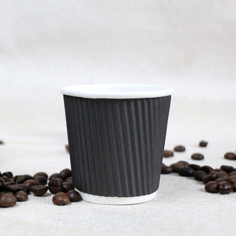 50 Stuks Double Layer Thicken Wegwerp Koffie Cup 4 Oz 100 Ml Kleine Mini Melk Drinken Thee soja Papier Cups Met Covers: cup