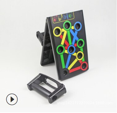 Push Up Board with Instruction Print Body Building Fitness Exercise Tools Men Women Push-up Stands For GYM Body Training: Black