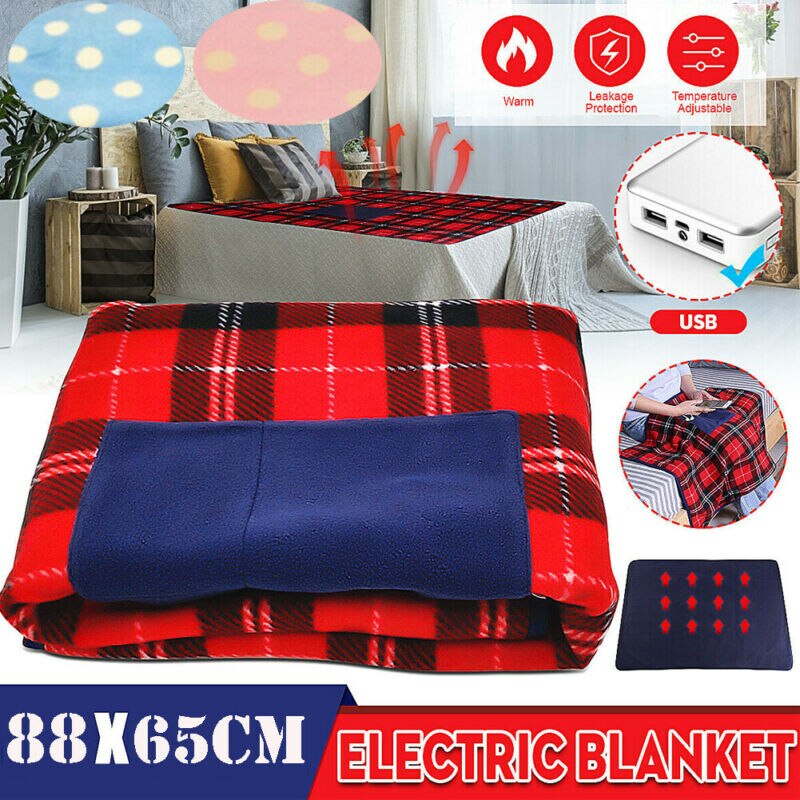 Coperta elettrica coperta riscaldata USB 5V con tasca piccola, tappeto riscaldante caldo invernale di sicurezza 8x65cm per ufficio auto casa bambino