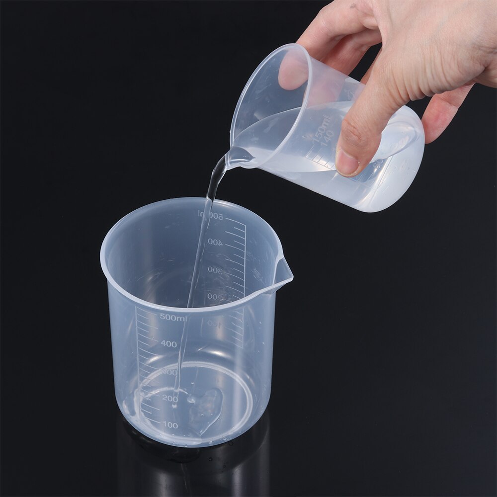 Plastic Measuring Cup Transparent Mug Liquid Jug Laboratory Beaker Graduated Cup Kitchen Measurement Tool Baking Supplies