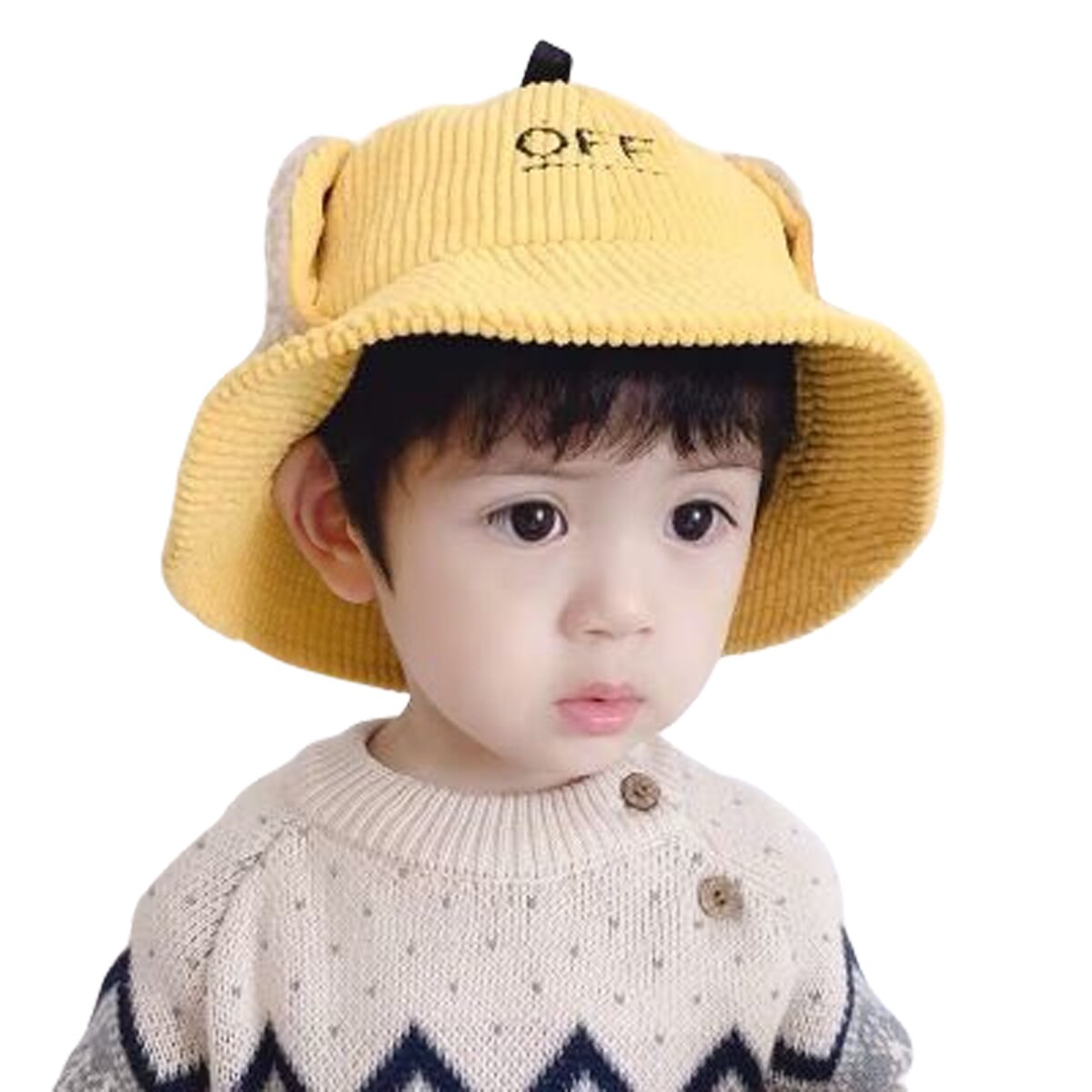 Autumn Winter Fisherman's Cap Children's Corduroy Basin Cap Off Baby Lei Feng Hat Thickened Warm Cap Girls Boys