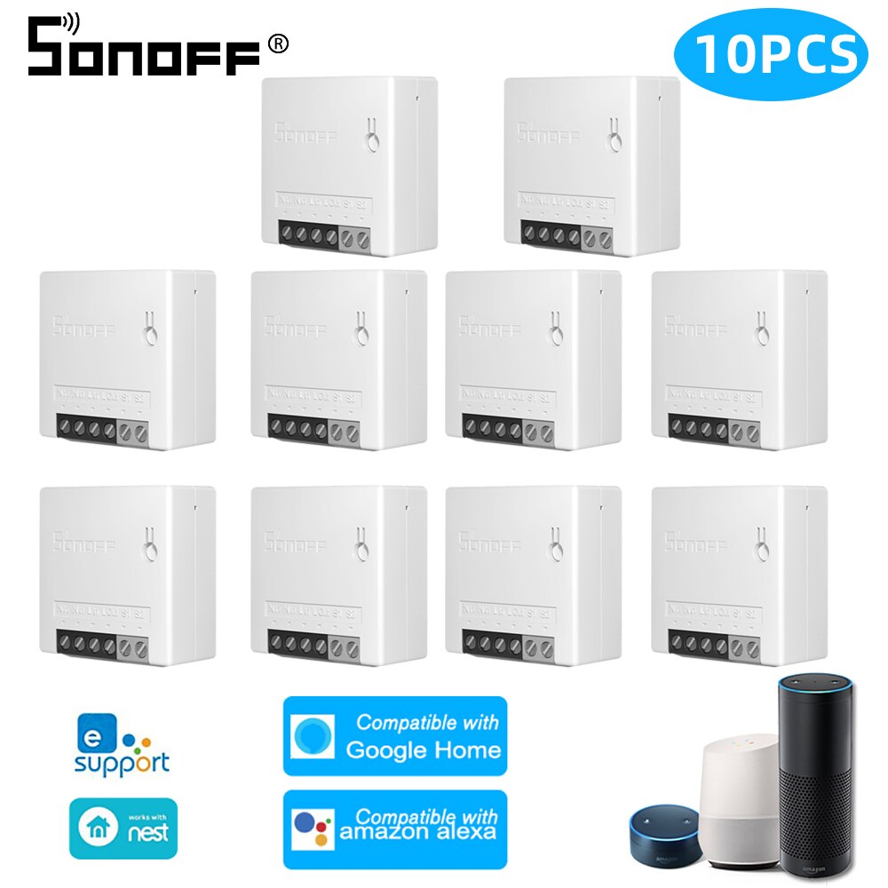 SONOFF-interruptor inteligente bidireccional Mini R2, módulo de relé con Wifi, Control remoto por voz, funciona con Alexa y Google Home