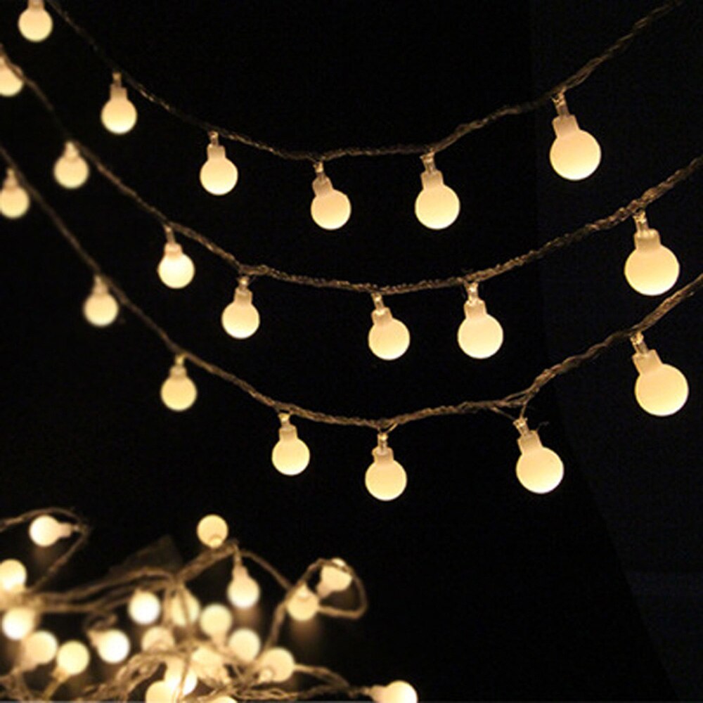 20 led-snörade sagoljus plastglob festong led-lampor dekoration bröllop julfest girlander batteri nattlampa 2.5m