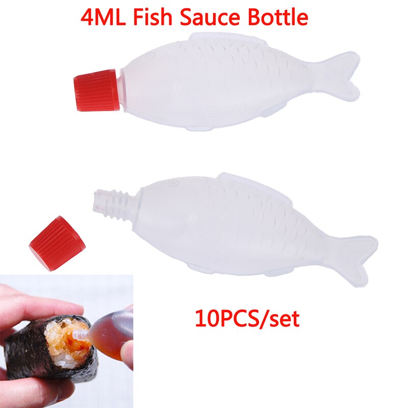 10PCS Fish-Shaped 4ml Soy Sauce Bottle Vinegar Bottle Disposable Sauce Bottle Rice Ball / Sashimi /Sushi